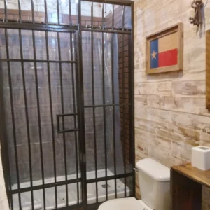Jail bars for the shower in the Cowboy Room
